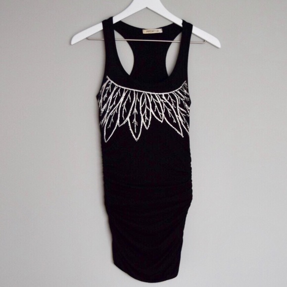 Racerback Tank w/ Rhinestone Feather Design - Picture 2 of 8